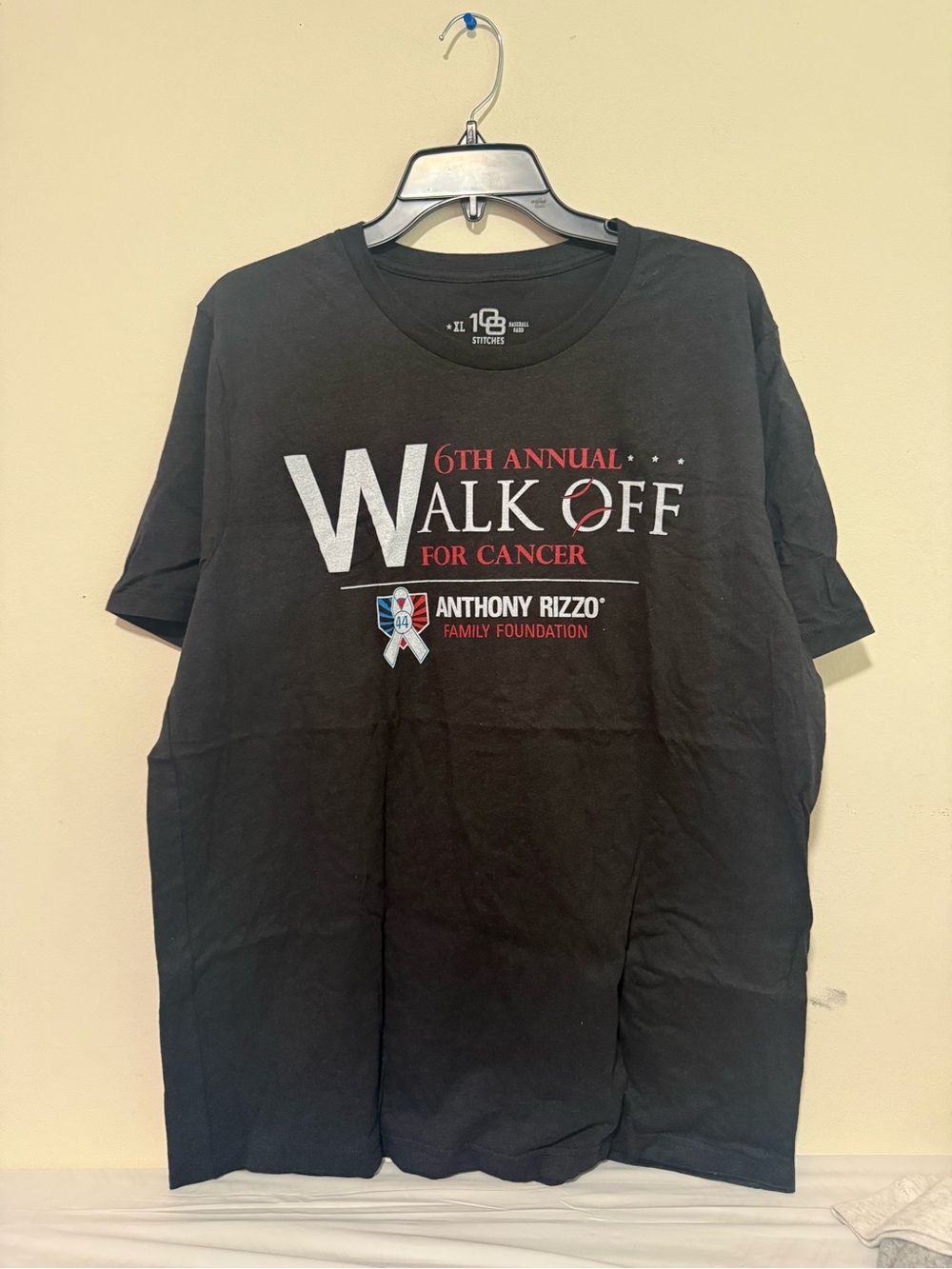 Anthony Rizzo Walk Off For Cancer Short Sleeve T-Shirt - Black
